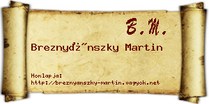 Breznyánszky Martin névjegykártya